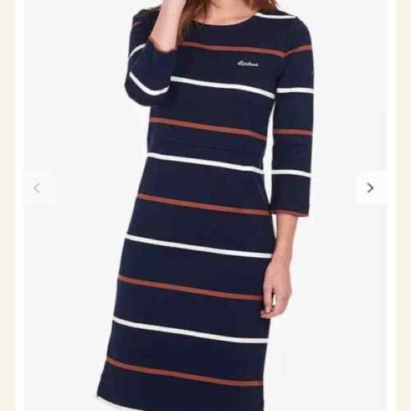 Striped BARBOUR navy sailor dress - Picture 1 of 10